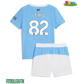 Manchester City Rico Lewis #82 Hemmaställ Barn 2025-26 Kortärmad (+ Korta byxor)